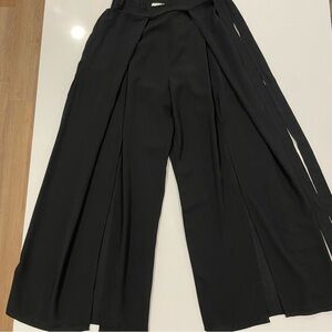 HYFVE Black Split Wide-Leg Pants Size Medium